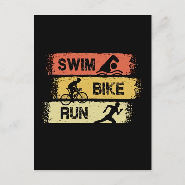Triathlon - Swim Bike Run Postcard (Front)