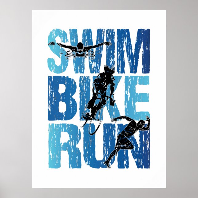 Triathlon - Swim Bike Run Poster (Front)