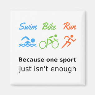 Triathlon swim bike run quote sports magnet