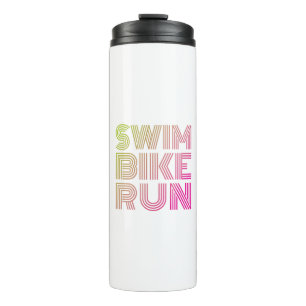 Triathlon swim bike run thermal tumbler