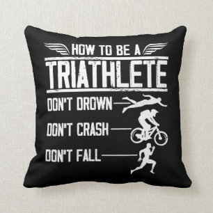 Triathlon Swim Bike Run Triathlete Sportsman Cushion