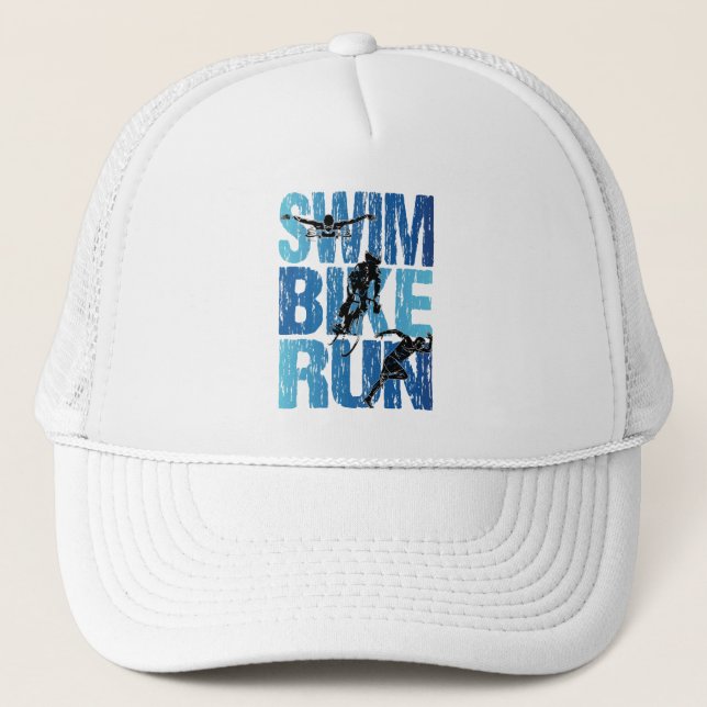 Triathlon - Swim Bike Run Trucker Hat (Front)