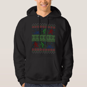 Triathlon Swim Bike Run Ugly Christmas Sweater