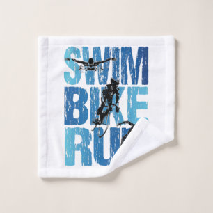 Triathlon - Swim Bike Run Wash Cloth