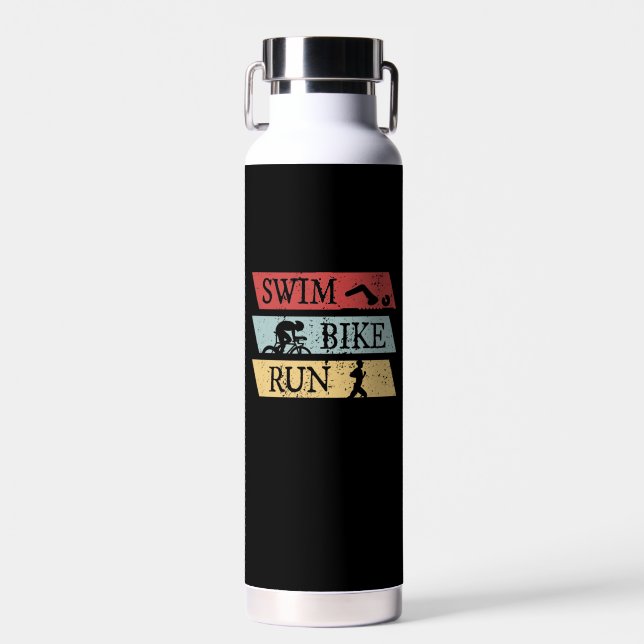 Triathlon - Swim Bike Run Water Bottle (Front)