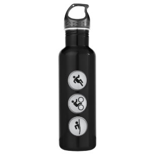 Triathlon SWIM-CYCLE-RUN (black) 710 Ml Water Bottle