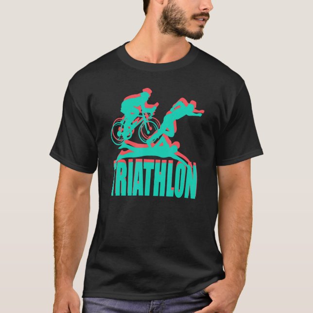 Triathlon Swimming Cycling Running Triathlon T-Shirt (Front)