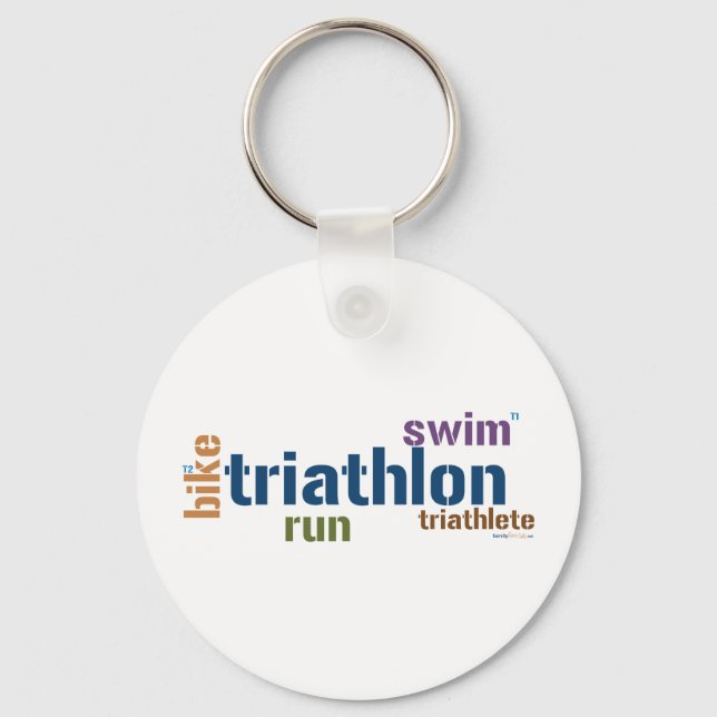 Triathlon Text Key Ring (Front)