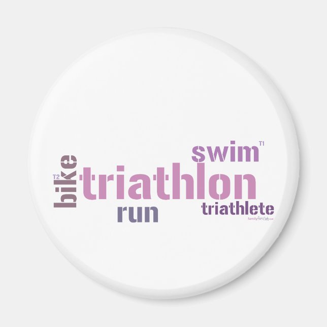 Triathlon Text Magnet (Front)