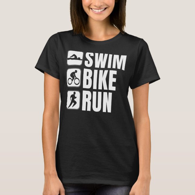 Triathlon Tri Triathletes Athletes Running Fitness T-Shirt (Front)