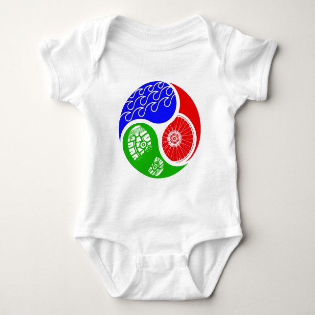 Triathlon TRI Yin Yang Baby Bodysuit (Front)