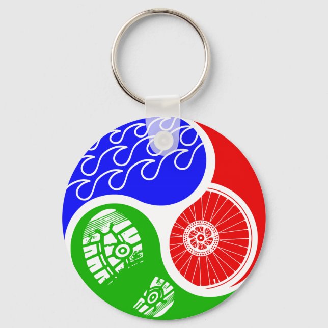 Triathlon TRI Yin Yang Key Ring (Front)