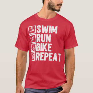 Triathlon Triathlete Race Racing Swim Run Bike Rep T-Shirt