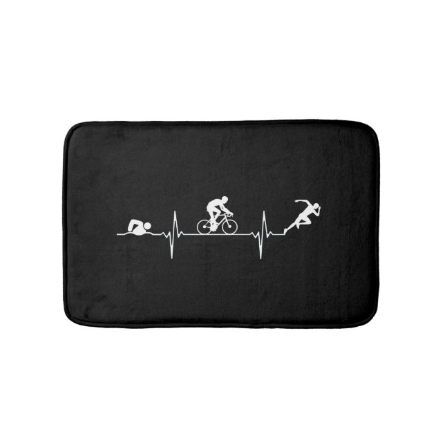 Triathlon - Triathlon Heartbeat  Bath Mat (Front)