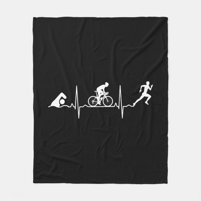 Triathlon - Triathlon Heartbeat Fleece Blanket (Front)