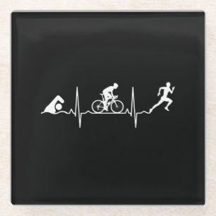 Triathlon - Triathlon Heartbeat Glass Coaster