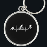 Triathlon - Triathlon Heartbeat Key Ring<br><div class="desc">Are you a triathlon and marathon fan? This swim bike run triathlon graphic will be perfect for the next triathlon.</div>