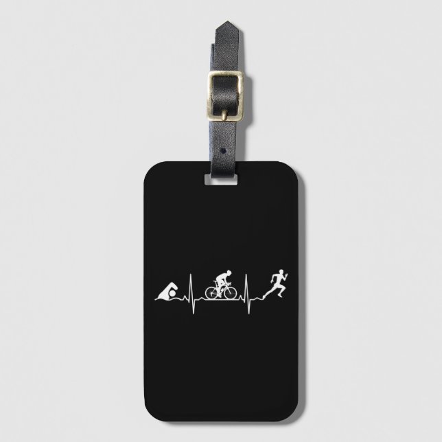 Triathlon - Triathlon Heartbeat Luggage Tag (Front Vertical)