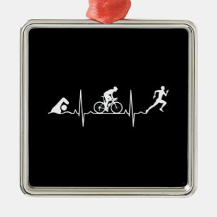 Triathlon - Triathlon Heartbeat Metal Tree Decoration