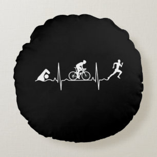 Triathlon - Triathlon Heartbeat Round Cushion