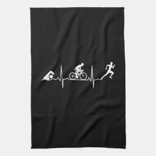 Triathlon - Triathlon Heartbeat Tea Towel