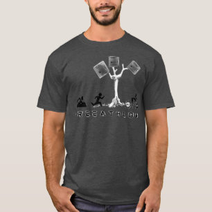 Triathlon vs Treeathlon a triathlon takes place in T-Shirt