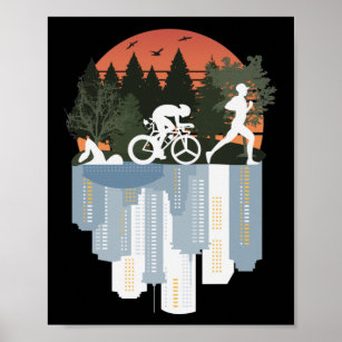 Triathlon, wonderful nature poster