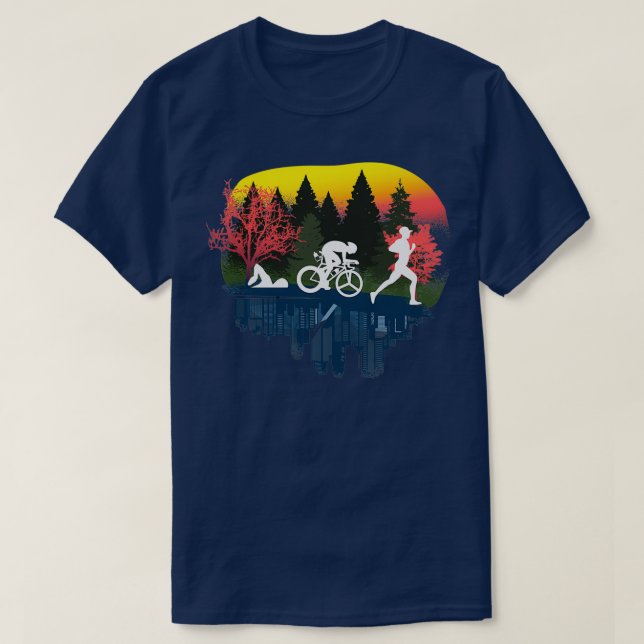 Triathlon Wonderful Nature Sticker 2 T-Shirt (Design Front)