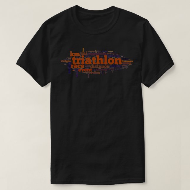 Triathlon Word Map T-Shirt (Design Front)