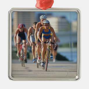 Triathloners Cycling 2 Metal Tree Decoration