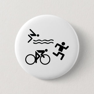 Triatholon - running swimming cycling 6 cm round badge