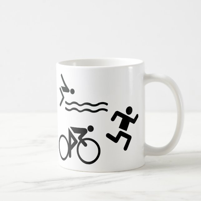 Triatholon - running swimming cycling coffee mug (Right)