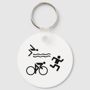 Triatholon - running swimming cycling key ring