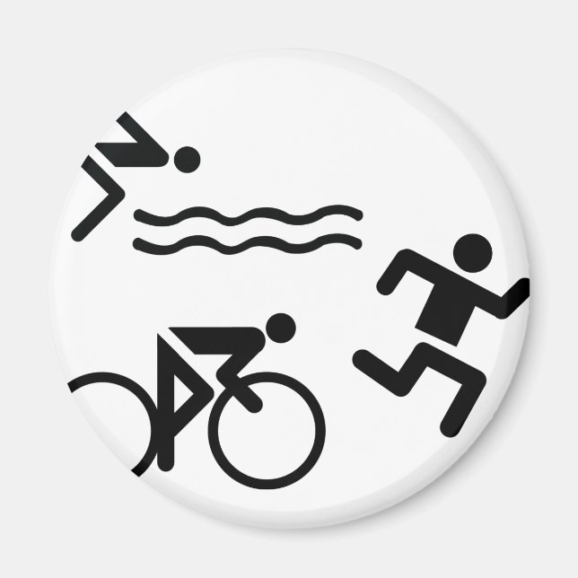 Triatholon - running swimming cycling magnet (Front)