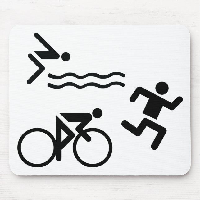 Triatholon - running swimming cycling mouse mat (Front)