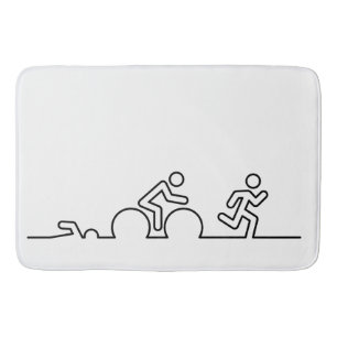 Triatlon. Swimming, cycling and running. Bath Mat