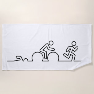 Triatlon. Swimming, cycling and running. Beach Towel