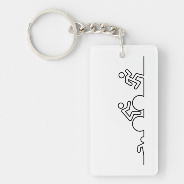 Triatlon. Swimming, cycling and running. Key Ring (Front)