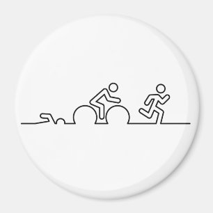 Triatlon. Zwemmen, wielrennen en hardlopen. Magnet