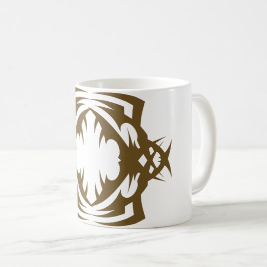 Tribal 16 gold to over white coffee mug