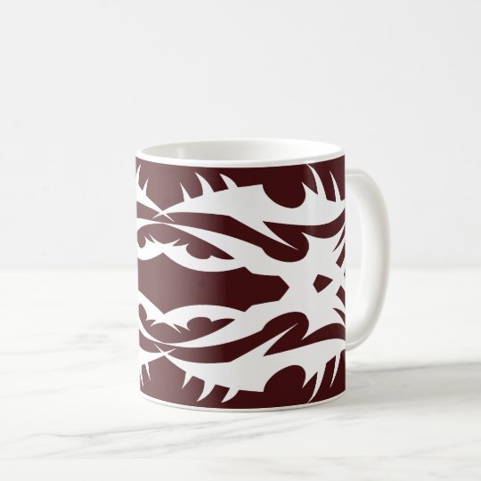 Tribal 17 white to over network 2 coffee mug