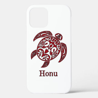 Tribal Abstract Hawaiian Sea Turtle in Red iPhone 12 Case