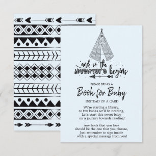 Tribal Adventure Boys Baby Shower Book for Baby Invitation