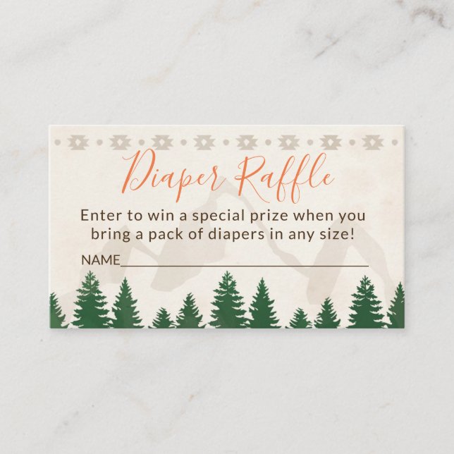 Tribal Adventure Diaper Raffle Enclosure Card (Front)
