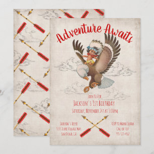 Tribal Adventure Indian Birthday Party Invitation