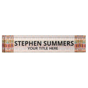 Tribal Africa Pattern Ethnic Nameplate
