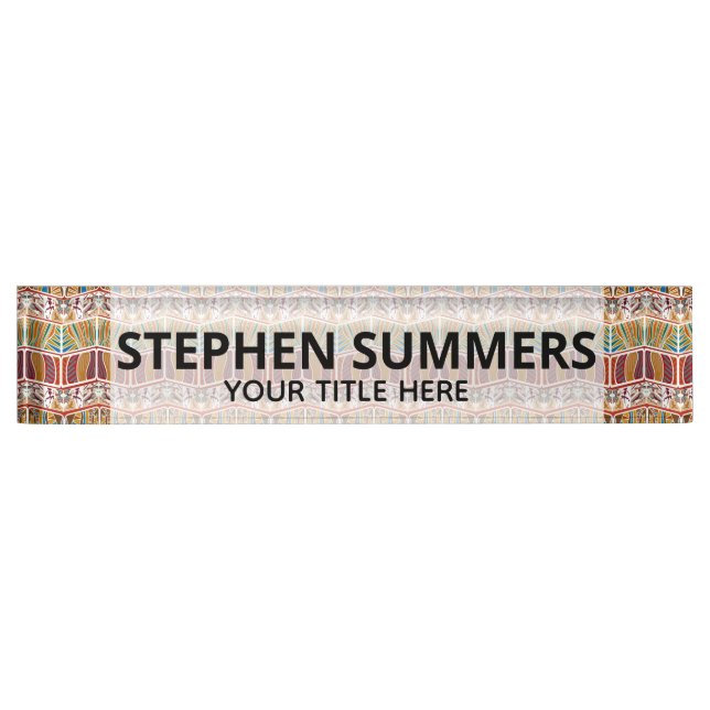 Tribal Africa Pattern Ethnic Nameplate (Front)