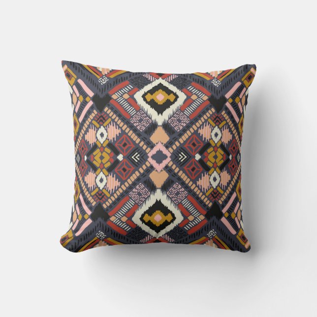 Tribal African Chevron Aztec Pattern Cushion (Front)