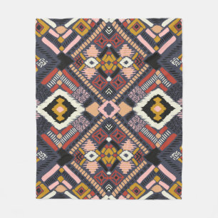 Tribal African Chevron Aztec Pattern Fleece Blanket
