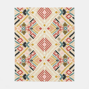 Tribal African Chevron Aztec Pattern Fleece Blanket